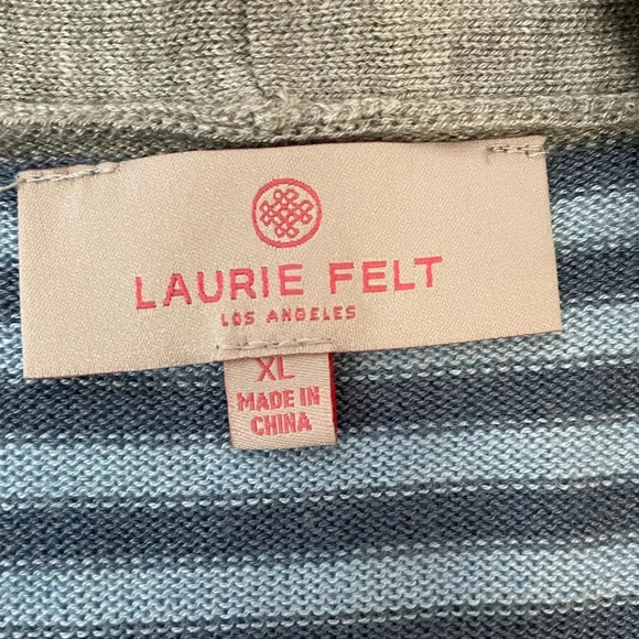 Laurie Felt Longline Open Cardigan Blue Gray Cashmere Blend Size XL - Picture 6 of 8